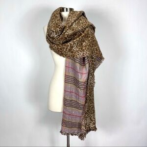 Melrose and Market blanket scarf reversible leopard plaid